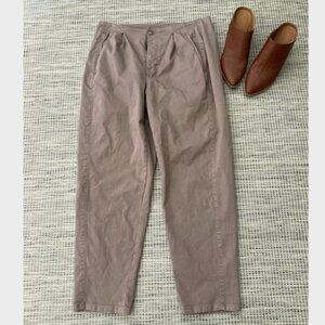 Eileen Fisher Slouchy Khaki  Organic Cotton Pant 10